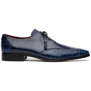 Marco Di Milano Anzio Blue Exotic Alligator / Calfskin Leather Derby (MDM1037)