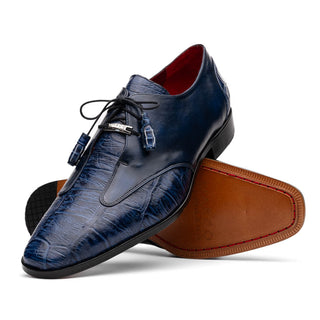 Marco Di Milano Anzio Blue Exotic Alligator / Calfskin Leather Derby (MDM1037)