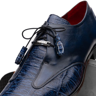 Marco Di Milano Anzio Blue Exotic Alligator / Calfskin Leather Derby (MDM1037)