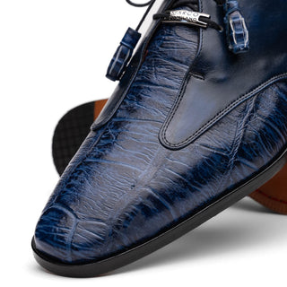 Marco Di Milano Anzio Blue Exotic Alligator / Calfskin Leather Derby (MDM1037)