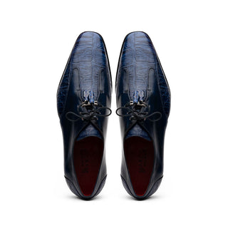 Marco Di Milano Anzio Blue Exotic Alligator / Calfskin Leather Derby (MDM1037)