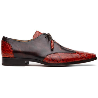 Marco Di Milano Anzio Cognac Exotic Alligator / Calfskin Leather Derby (MDM1037)