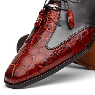 Marco Di Milano Anzio Cognac Exotic Alligator / Calfskin Leather Derby (MDM1037)