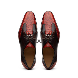 Marco Di Milano Anzio Cognac Exotic Alligator / Calfskin Leather Derby (MDM1037)