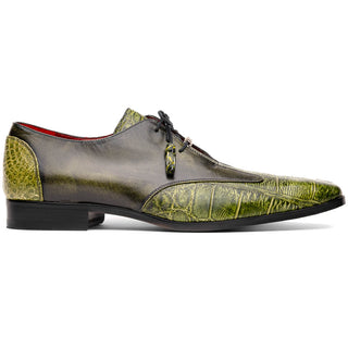 Marco Di Milano Anzio Green Exotic Alligator /  Calfskin Leather Derby (MDM1037)