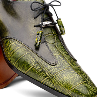 Marco Di Milano Anzio Green Exotic Alligator /  Calfskin Leather Derby (MDM1037)