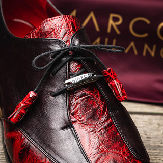 Marco Di Milano Anzio Black Cherry Exotic Alligator /  Calfskin Leather Derby (MDM1037)