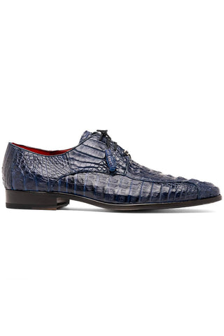 Marco Di Milano Apricena Genuine Midnight Blue Caiman Crocodile Dress Derby (MDM1092)