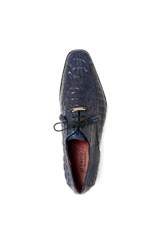 Marco Di Milano Apricena Genuine Midnight Blue Caiman Crocodile Dress Derby (MDM1092)