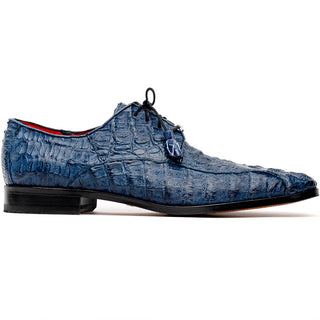 Marco Di Milano Apricena Men's Shoes Genuine Navy Caiman Crocodile Derby (MDM1092)
