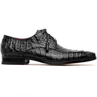 Marco Di Milano Apricena Men's Shoes Genuine Black Caiman Crocodile Derby (MDM1092)