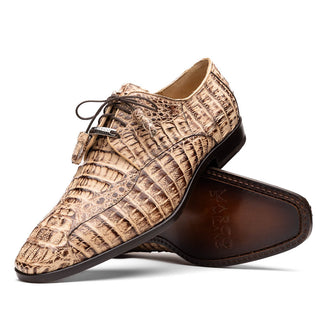 Marco Di Milano Apricena Men's Shoes Genuine Rustic Orix Caiman Crocodile Derby (MDM1092)