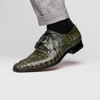 Marco Di Milano Apricena Men's Shoes Genuine Woodgreen Caiman Crocodile Derby (MDM1092)