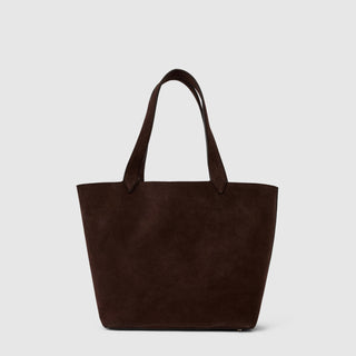 Aquatalia Ari suede tote bag in Espresso - front