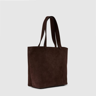 Aquatalia Ari suede tote bag in Espresso - back