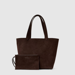 Aquatalia Ari suede tote bag in Espresso - interior