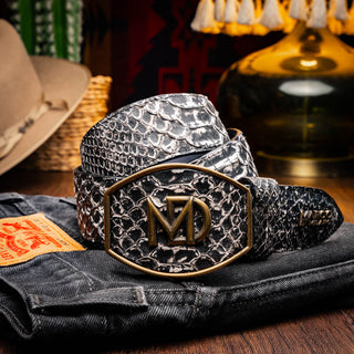 Marco Di Milano Arkansas Men’s Newspaper Genuine Python Skin Belt (MDMB1046)