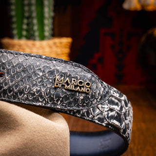 Marco Di Milano Arkansas Men’s Newspaper Genuine Python Skin Belt (MDMB1046)