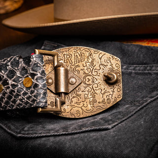 Marco Di Milano Arkansas Men’s Newspaper Genuine Python Skin Belt (MDMB1046)