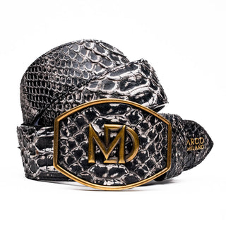 Marco Di Milano Arkansas Men’s Newspaper Genuine Python Skin Belt (MDMB1046)