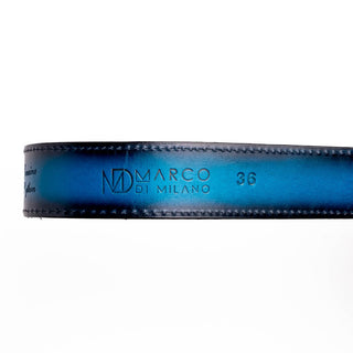 Marco Di Milano Arkansas Men’s Black & Blue Genuine Python Skin Belt (MDMB1046)