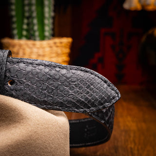 Marco Di Milano Arkansas Men’s Black Genuine Python Skin Belt (MDMB1046)