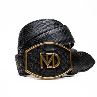 Marco Di Milano Arkansas Men’s Black Genuine Python Skin Belt (MDMB1046)