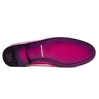 Marco Di Milano Aubiere Men's Shoes Exotic Pink Ostrich Tassels Loafers (MDM1198)