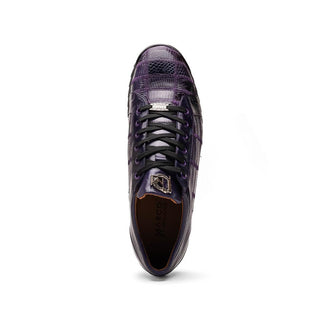 Marco Di Milano Bari Men's Shoes Purple Genuine Patchwork Lizard Skin Fashion Sneakers (MDM1142)