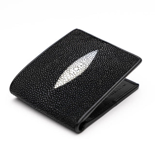 Marco Di Milano Vallo Men's Black & White Genuine Exotic Stingray Wallet (MDMW1000)