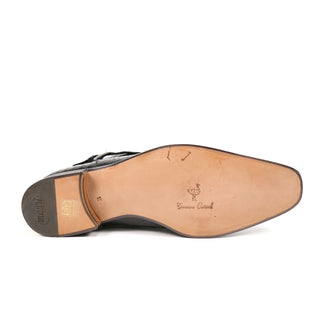 Mauri Havok 3299 Men's Shoes Black Exotic Ostrich Leg / Hornback Split-Toe Boots (MA5589)