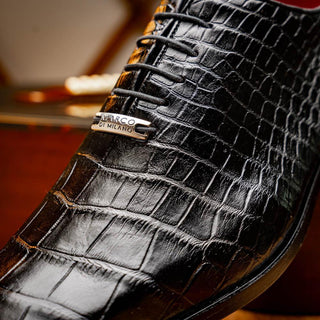 Marco Di Milano Bono Men's Shoes Black Genuine Alligator Whole-Cut Oxfords (MDM1183)
