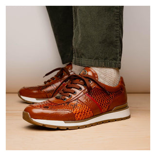 Marco Di Milano Brescia Men's Shoes Honey Genuine Snake Skin / Calf-Skin Leather Sneakers (MDM1124)