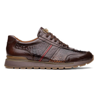 Marco Di Milano Brescia Men's Shoes Brown Genuine Snake Skin / Calf-Skin Leather Sneakers (MDM1124)