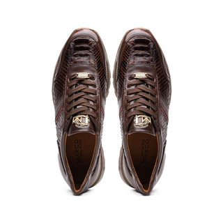 Marco Di Milano Brescia Men's Shoes Brown Genuine Snake Skin / Calf-Skin Leather Sneakers (MDM1124)