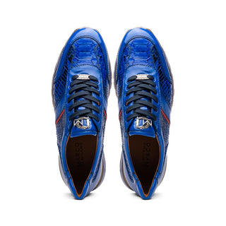 Marco Di Milano Brescia Men's Shoes Blue Genuine Snake Skin / Calf-Skin Leather Sneakers (MDM1124)