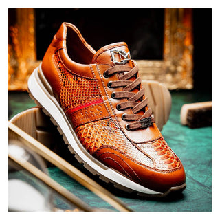 Marco Di Milano Brescia Men's Shoes Honey Genuine Snake Skin / Calf-Skin Leather Sneakers (MDM1124)
