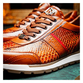 Marco Di Milano Brescia Men's Shoes Honey Genuine Snake Skin / Calf-Skin Leather Sneakers (MDM1124)
