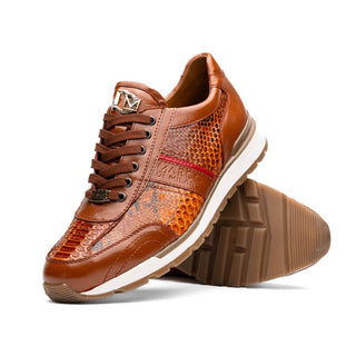 Marco Di Milano Brescia Men's Shoes Honey Genuine Snake Skin / Calf-Skin Leather Sneakers (MDM1124)