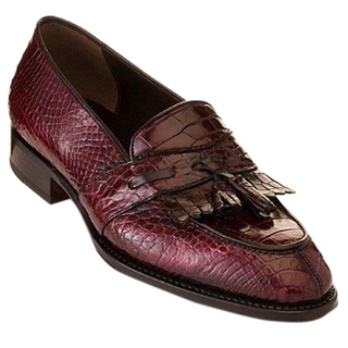 Caporicci 1415 Alligator Fringe Loafer Burgundy