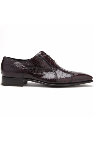 Caporicci 201 Alligator Cap-Toe Oxford Burgundy