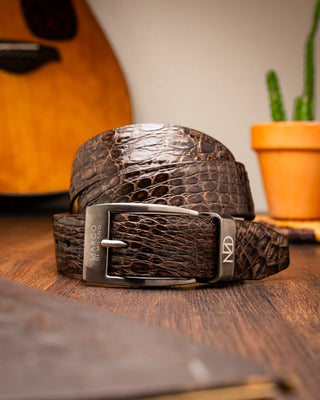 Marco Di Milano Massimo Men's Brown Genuine Crocodile Belts (MDMB1051)