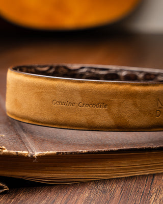 Marco Di Milano Massimo Men's Brown Genuine Crocodile Belts (MDMB1051)