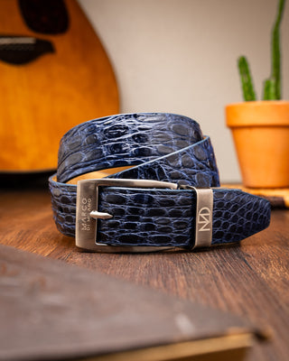 Marco Di Milano Massimo Men's Navy Genuine Crocodile Belts (MDMB1050)