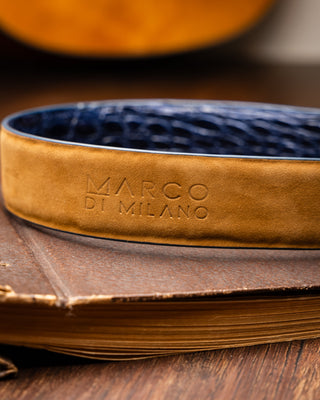 Marco Di Milano Massimo Men's Navy Genuine Crocodile Belts (MDMB1050)