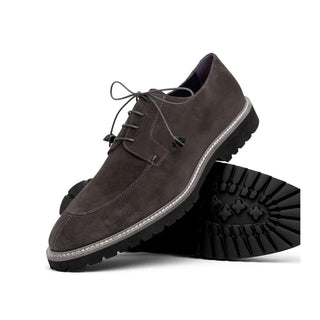 Zelli Italia Campo Men's Shoes Gray Goat-Skin Suede Derby (ZEL1042)
