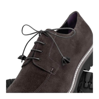 Zelli Italia Campo Men's Shoes Gray Goat-Skin Suede Derby (ZEL1042)