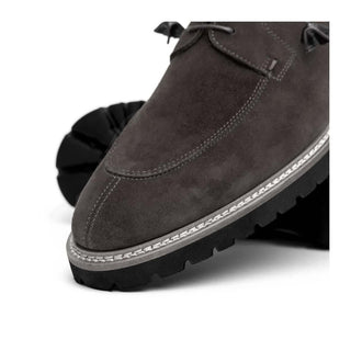 Zelli Italia Campo Men's Shoes Gray Goat-Skin Suede Derby (ZEL1042)