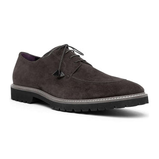 Zelli Italia Campo Men's Shoes Gray Goat-Skin Suede Derby (ZEL1042)