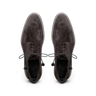 Zelli Italia Campo Men's Shoes Gray Goat-Skin Suede Derby (ZEL1042)